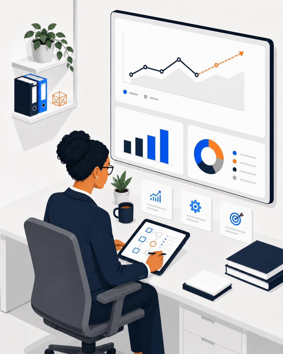 Business owner reviewing cash flow and financial decisions with an adviser