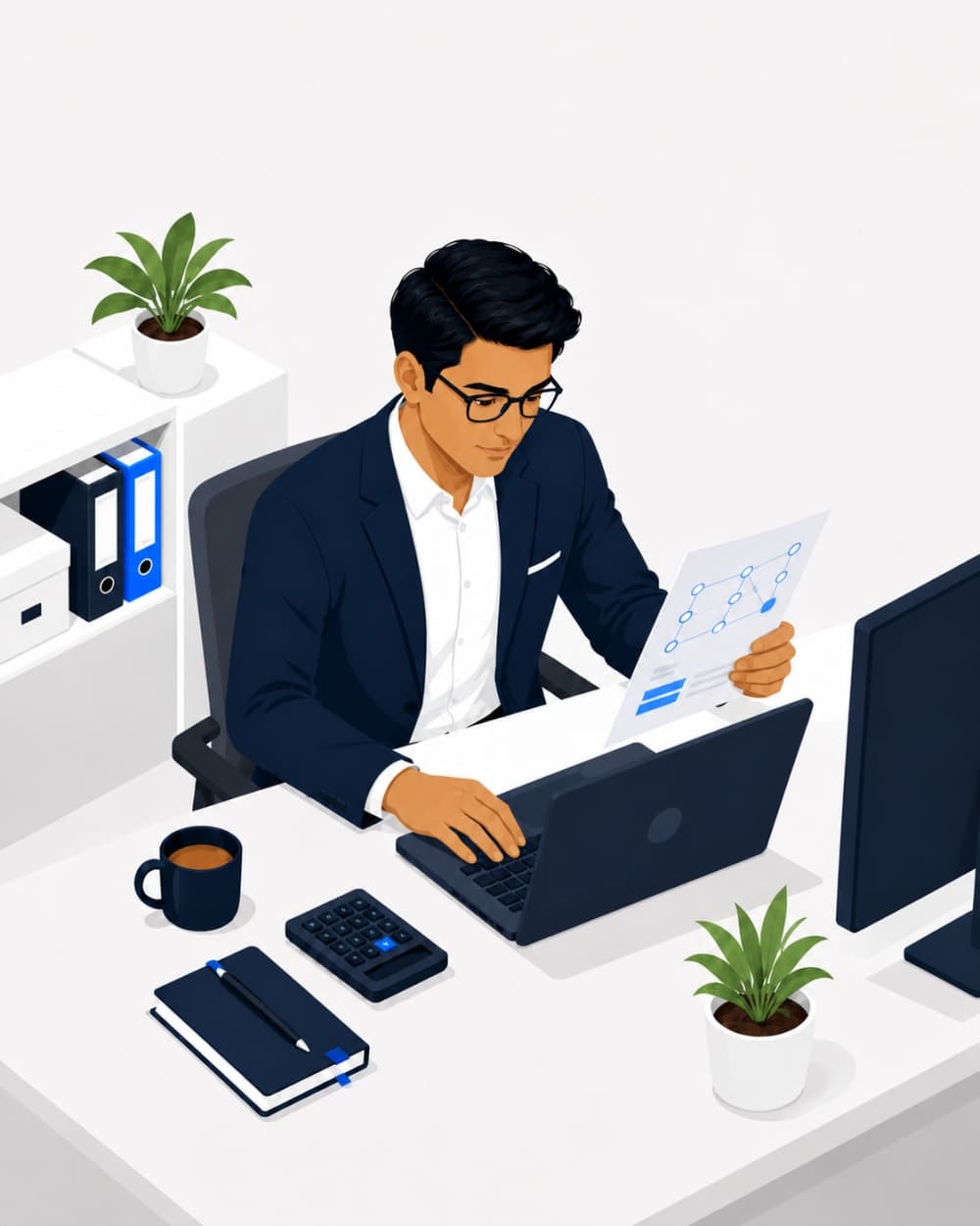 Incorporated IT contractor working at a computer